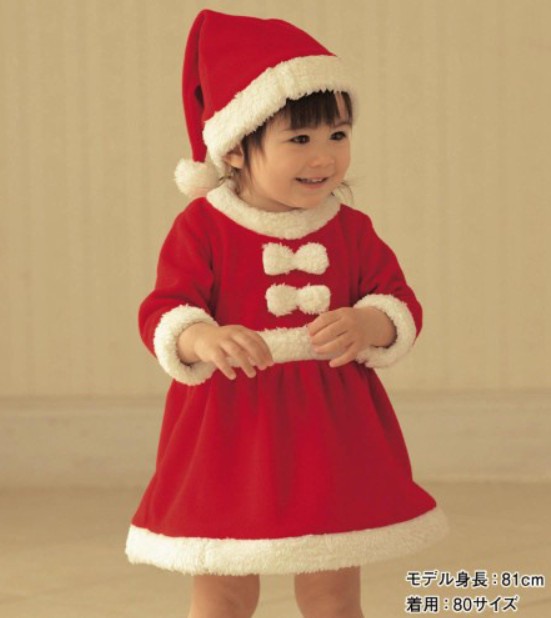 【女童圣诞长袖连衣裙 婴<em>幼儿</em>圣诞裙帽子2<em>件套</em>