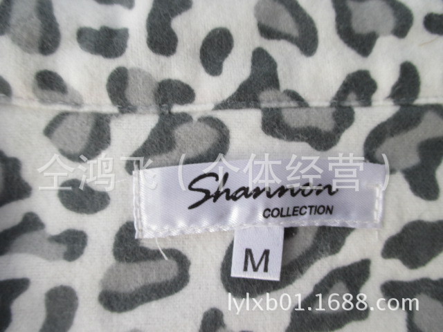 外贸<em>欧美</em>原单 秋冬款<em>女式</em>豹纹纯棉法兰绒<em>睡衣</em>