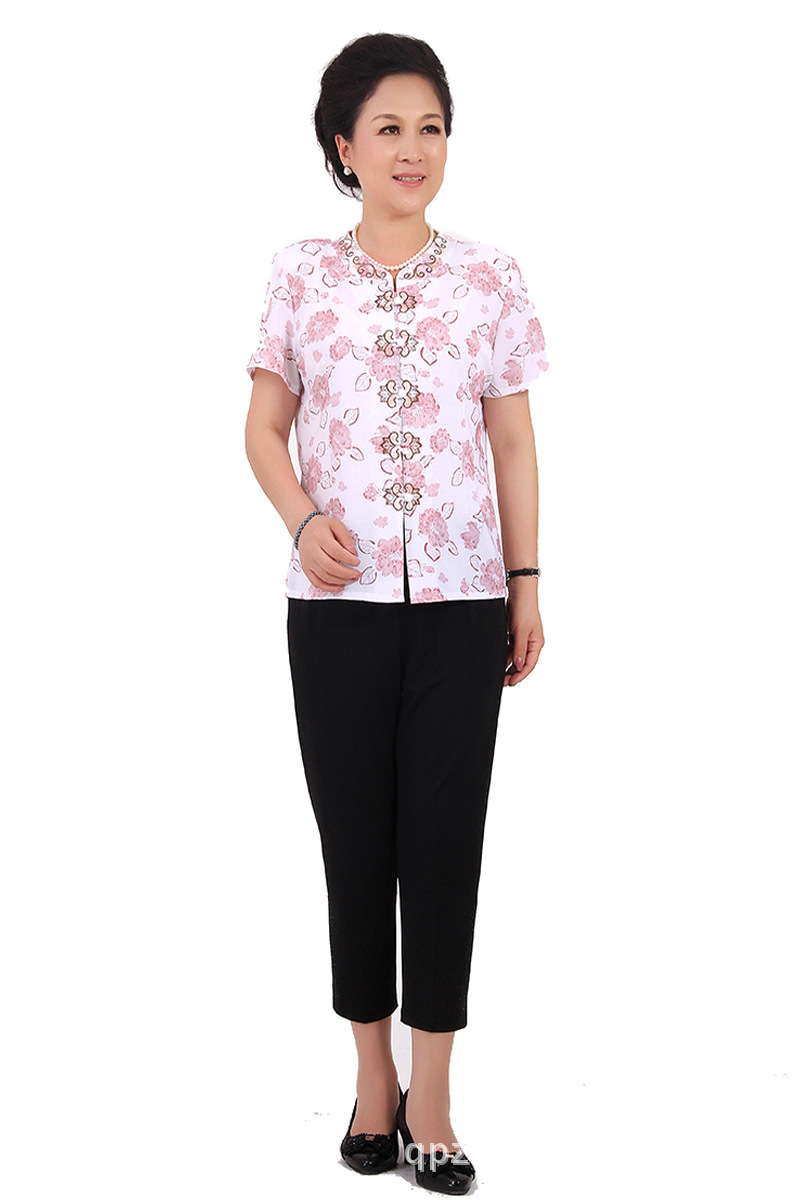 【新款<em>姐妹衬衫</em> 姐妹红大花衬衫 中老年女妈妈