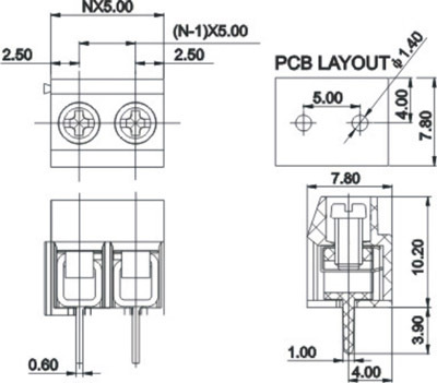 连接器-供应高正PCB绿色螺丝压接式接线端子