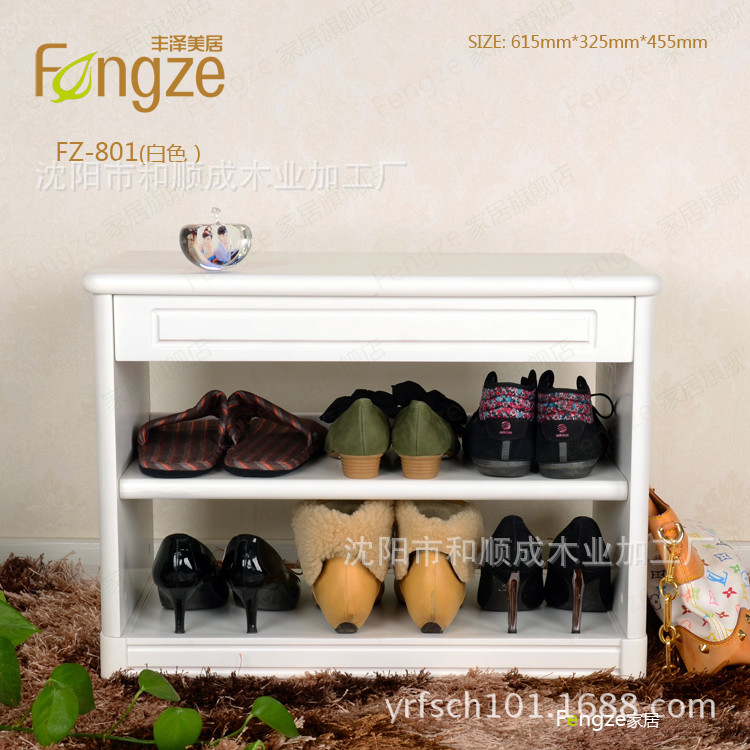 柜类-欧式换鞋凳实木鞋凳式鞋柜FZ-801-柜类尽
