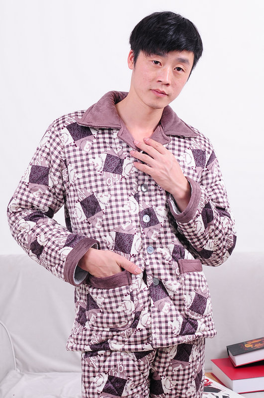 2013冬季新款男士<em>珊瑚绒</em>超柔<em>棉睡衣男冬</em>加厚