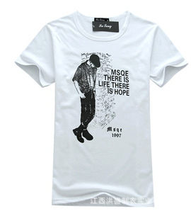 韩版个性圆领纯棉男T恤潮男式短袖T恤 男士T恤 男