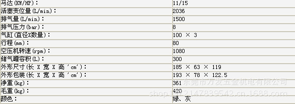 AW15008 15HP技术参照