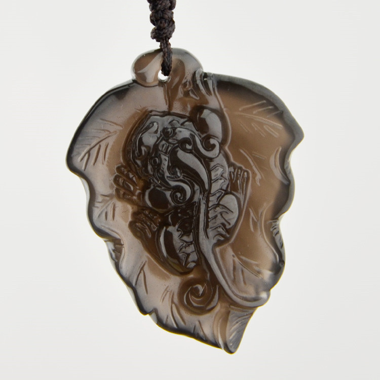 天然水晶饰品开光极品冰种黑曜石貔貅神兽吊坠