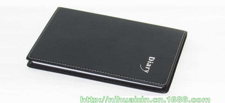 【32K优质黑色皮革封面商务记事本 笔记本】