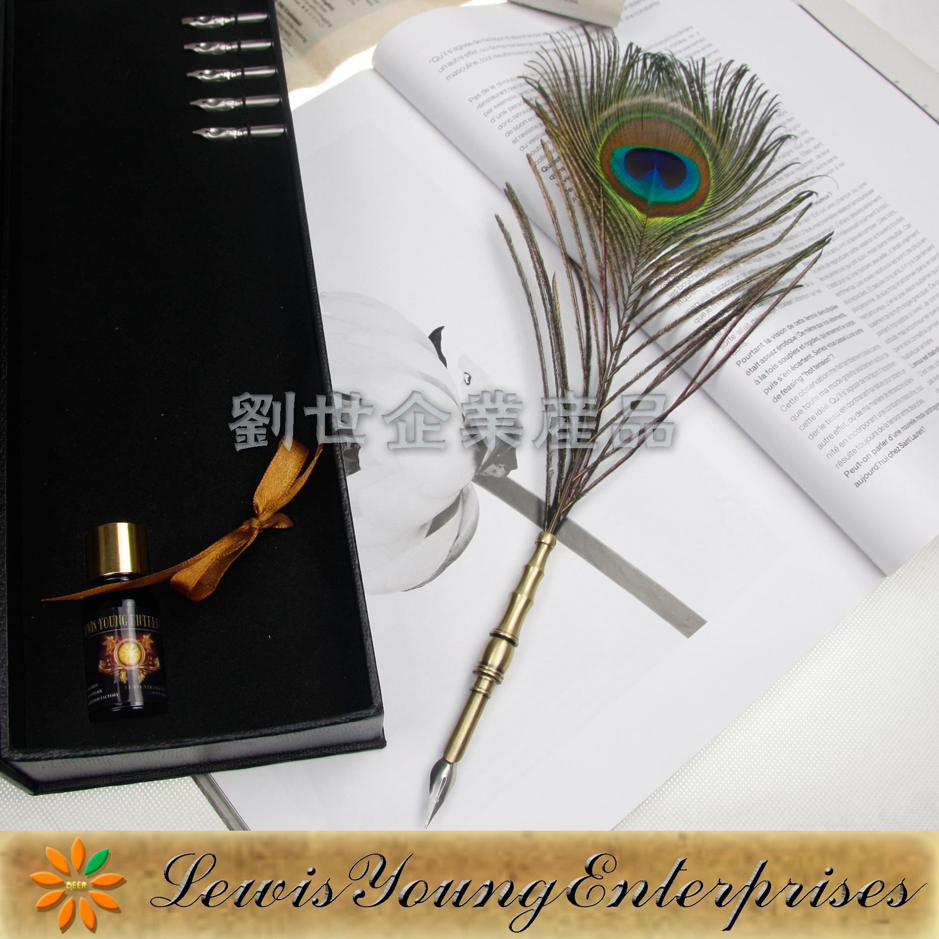 LS820-G 单支孔雀蘸水笔 (4)