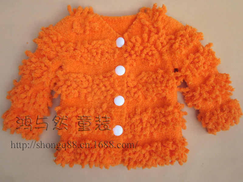 童<em>毛衣</em>-春季新款手工编织圈圈毛线衣 <em>珊瑚绒</em>男