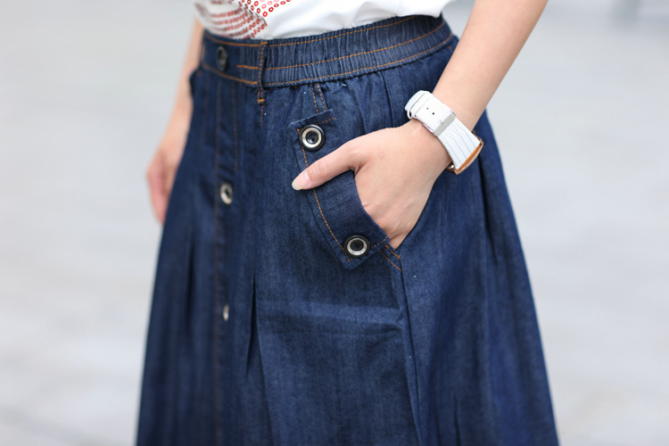 批发采购半身裙-加肥加大码2014新款牛仔裙 大