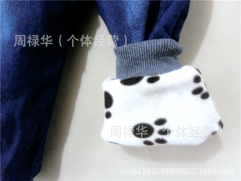新款加絨牛仔褲