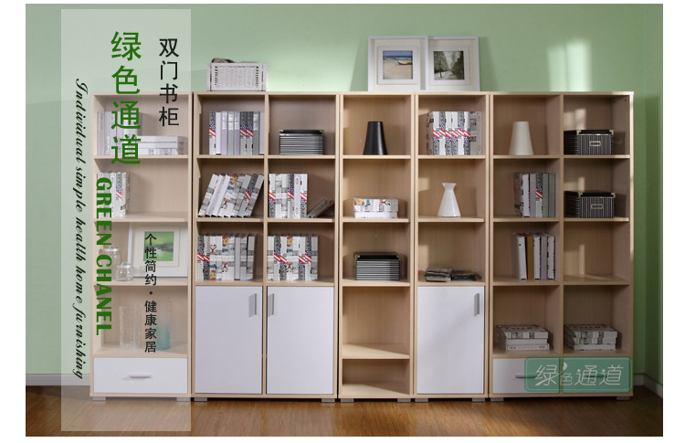 宜家风格双门书柜 板式家具 多功能储物文件柜 bc49 厂家直销
