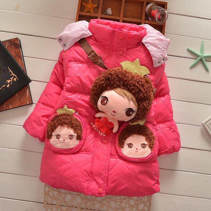 精品爆版卡通<em>小女孩棉袄</em> 加厚款冬季女童装 羽