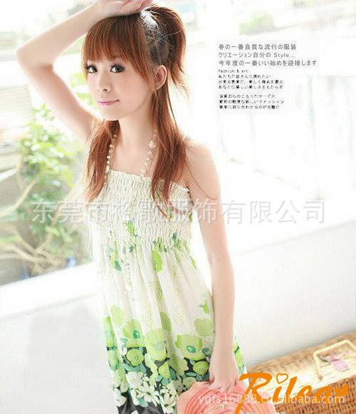 时尚波西米亚吊带大花裙