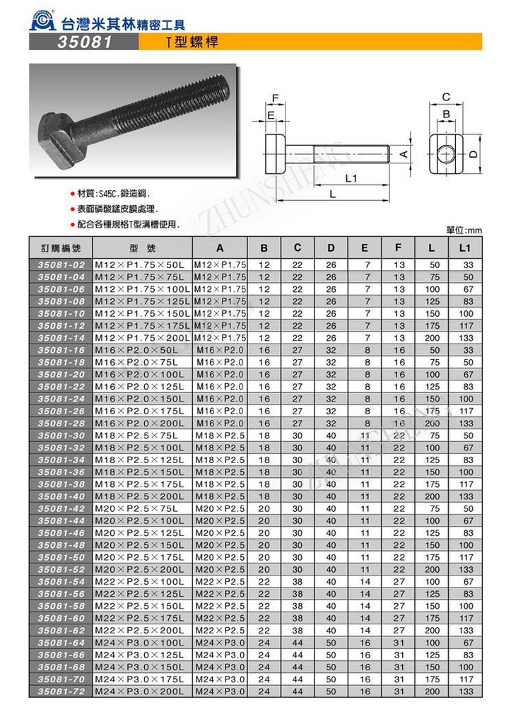 35081T型螺杆