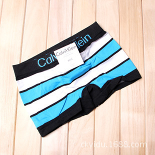 内裤-CK内裤无缝条纹男CK<em>平角</em>内裤四角<em>短裤</em>