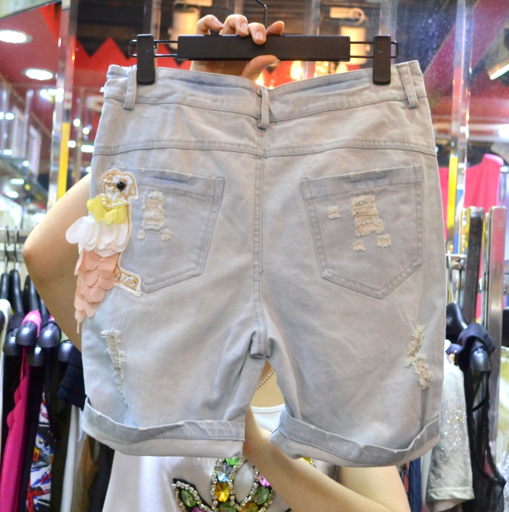 香港品牌女装2013夏装新款<em>欧美</em>个性<em>磨破</em>时尚