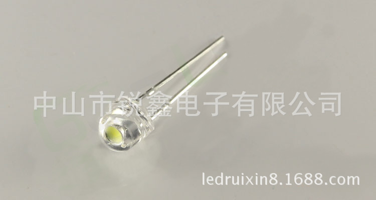 【高品質】5mm抗光衰草帽白光6-7LM 水晶燈專用led3