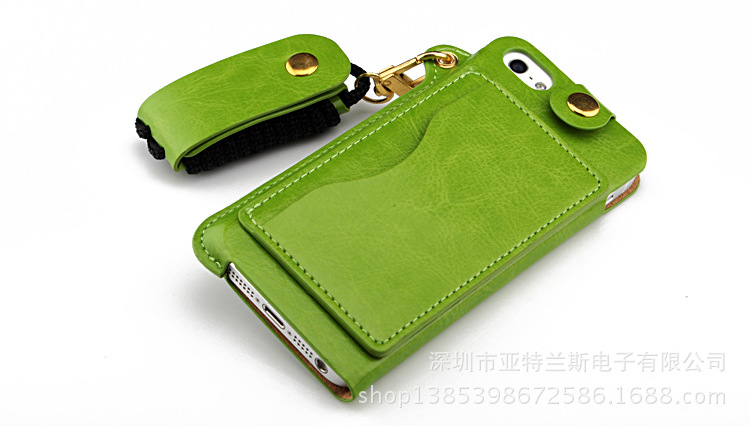 Iphone 5 5G 5S 5C掛繩支架皮套