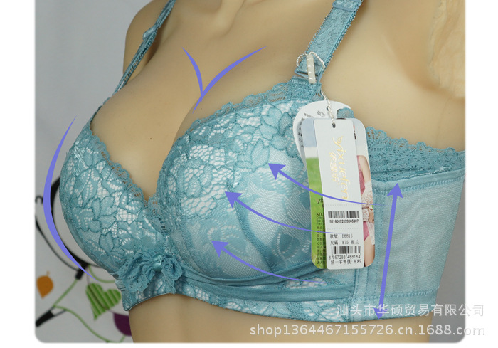 <em>文胸</em>-<em>依雪纷</em>厂家直供 蕾丝花边深V聚拢定型调