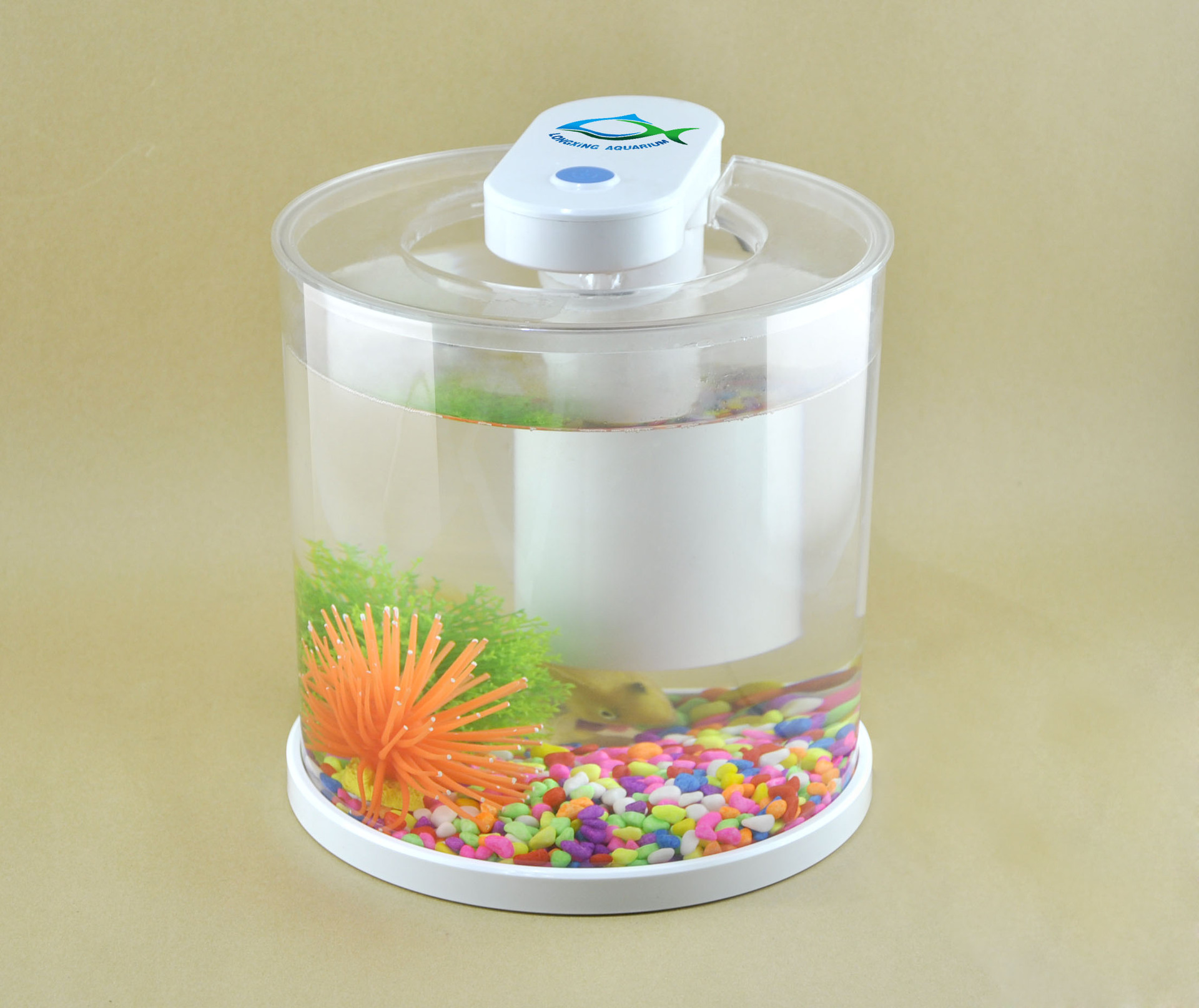 【厂家供应亚克力小型鱼缸有机玻璃圆柱型鱼缸