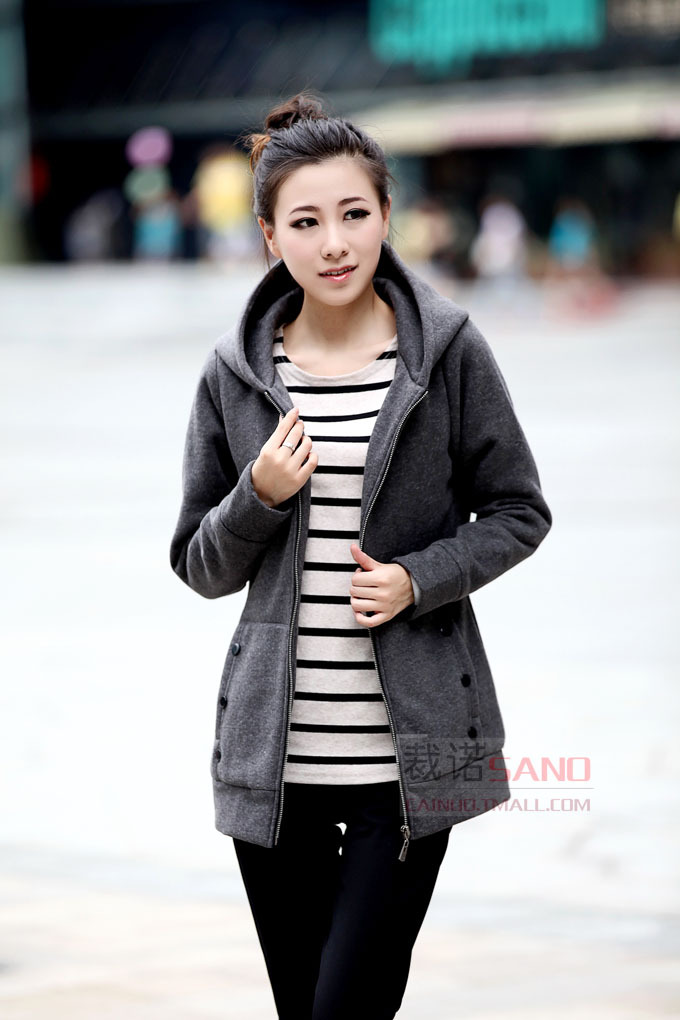 艾丽2013一件代发<em>秋</em>冬装<em>开衫</em>女装<em>中长款卫衣</em>