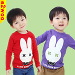 【衣童王】2013外貿秋款兒童長袖T韓版 外貿童裝批發部兔子打底衫