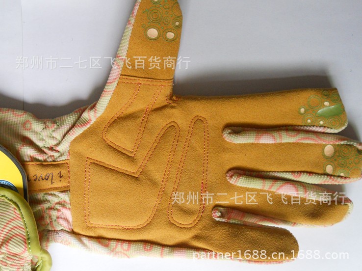 綠色花手套掌心墊