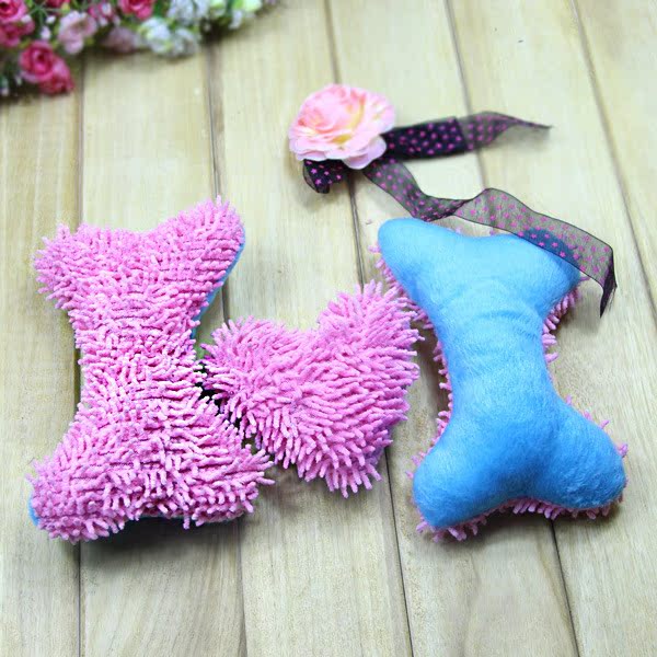 【宠物发声玩具 拖把绒玩具 宠物骨头玩具 宠物