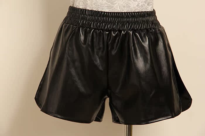 【2013秋装新款 五色 皮料<em>剪裁松紧短裤</em> 0B67