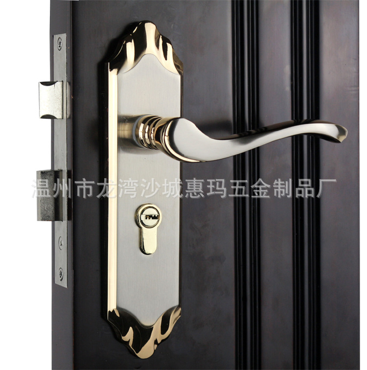 专业生产锌合金铝把手室内门锁批发 龙湾机械