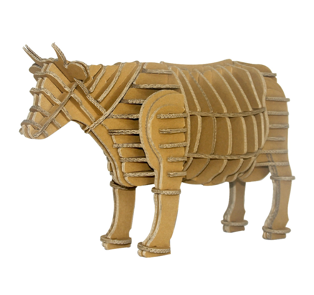 质3D立体拼图动物模型 益智玩具 十二生肖牛智