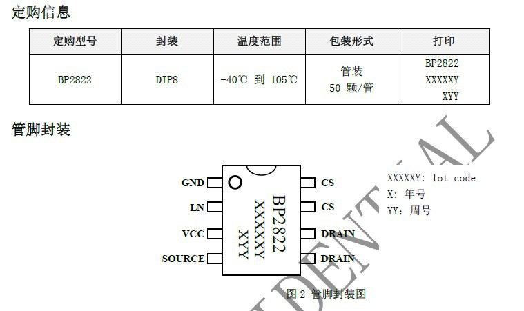 【一级代理】强势供应bp2822/m非隔离降压型led恒流驱动控制芯片