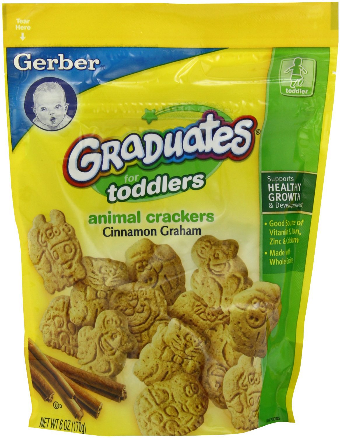 美国进口 Gerber嘉宝 玉桂味全麦动物图案饼� 婴儿宝宝