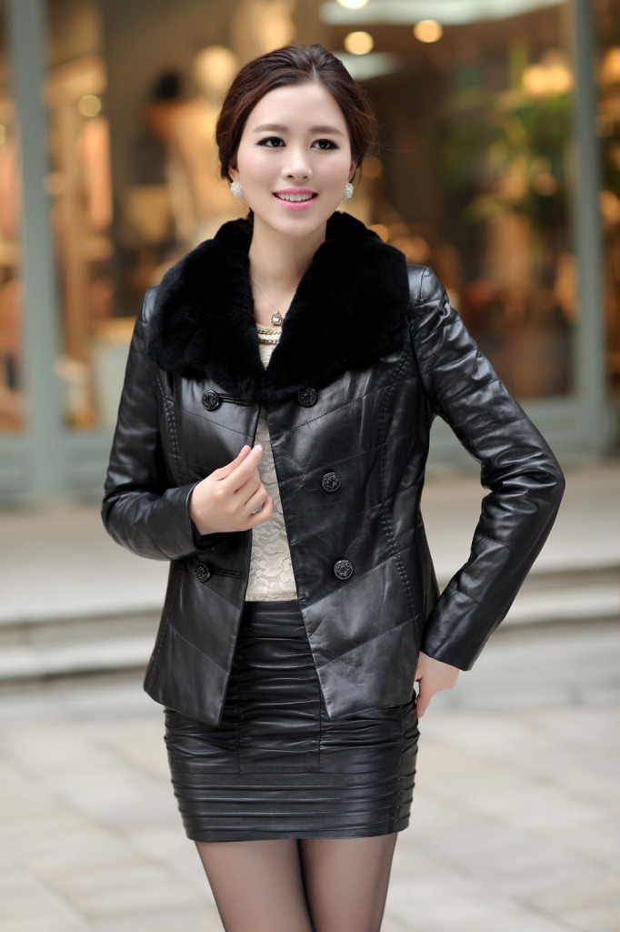 【2013海宁新款<em>真皮</em>绵羊皮<em>皮衣</em> 整皮獭兔毛毛