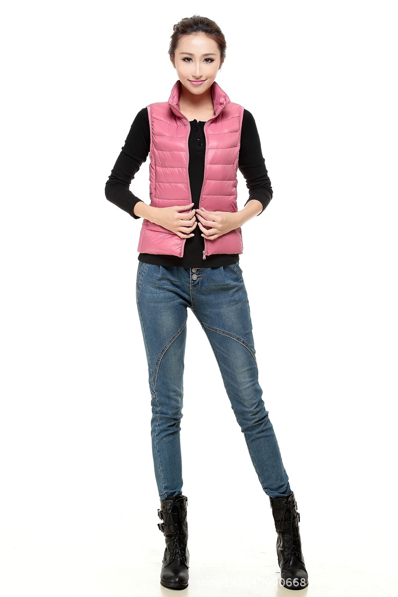 购女式<em>羽绒</em>服-秋冬立领<em>羽绒马甲女正品清仓</em> 轻