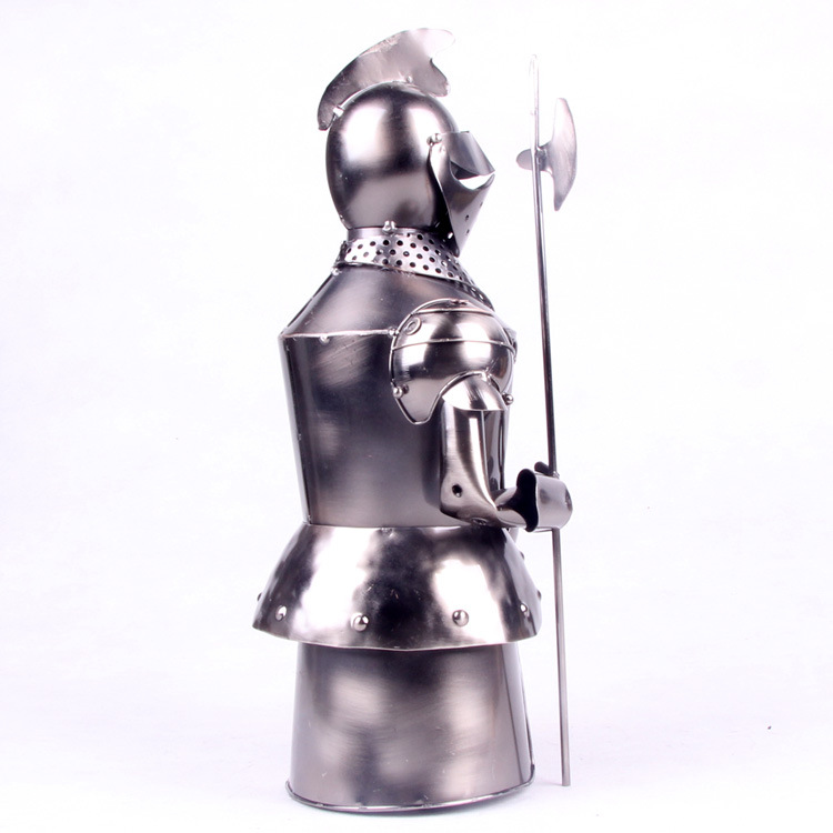 kka杂货手工艺品金属铁质红酒架中世纪武士摆