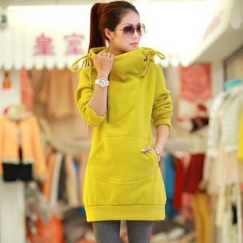 9080#姐妹装厚中长款套头<em>卫衣女韩版</em>春秋冬装