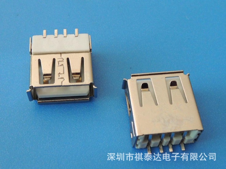 USB AF SMT 无定位脚连接器QTD-USB-AF-1