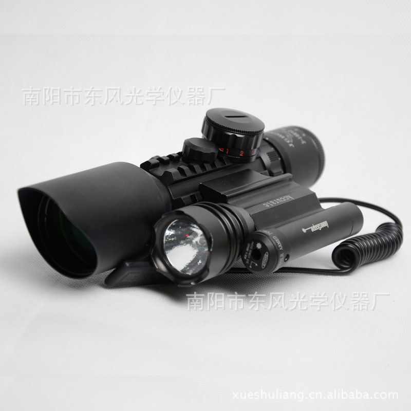 【3-10X42红绿内点 外红激光加强光手电一体