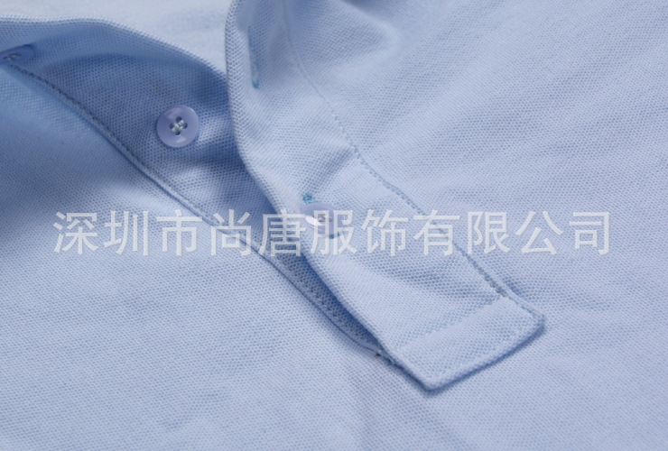 素色POLO系列之全棉蓝双珠配白色领 (5)