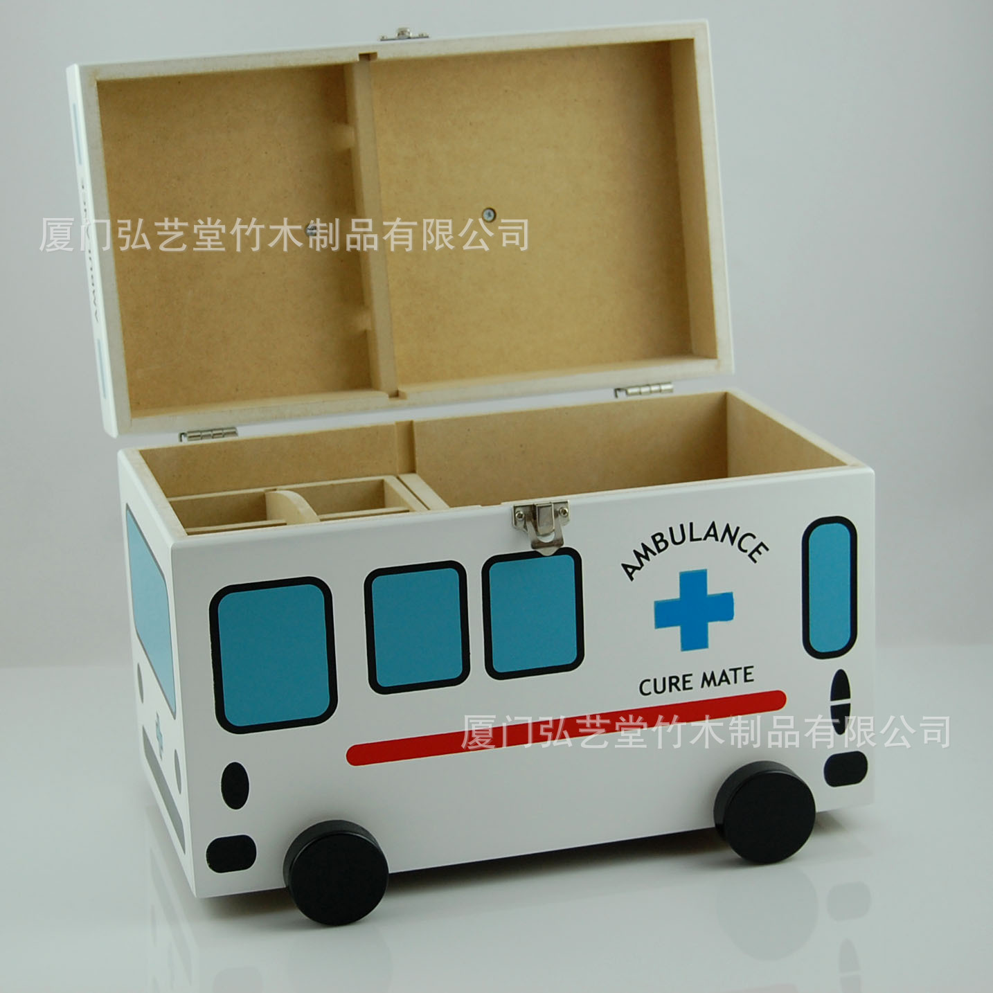 厂家批发 出口日本可爱救护车小车家用保健箱