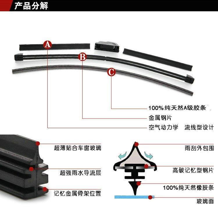 尼桑系列萊固無骨雨刷騏達(dá)頤達(dá)軒逸天籟驪威奇駿瑪馳汽車雨刮器圖片_13