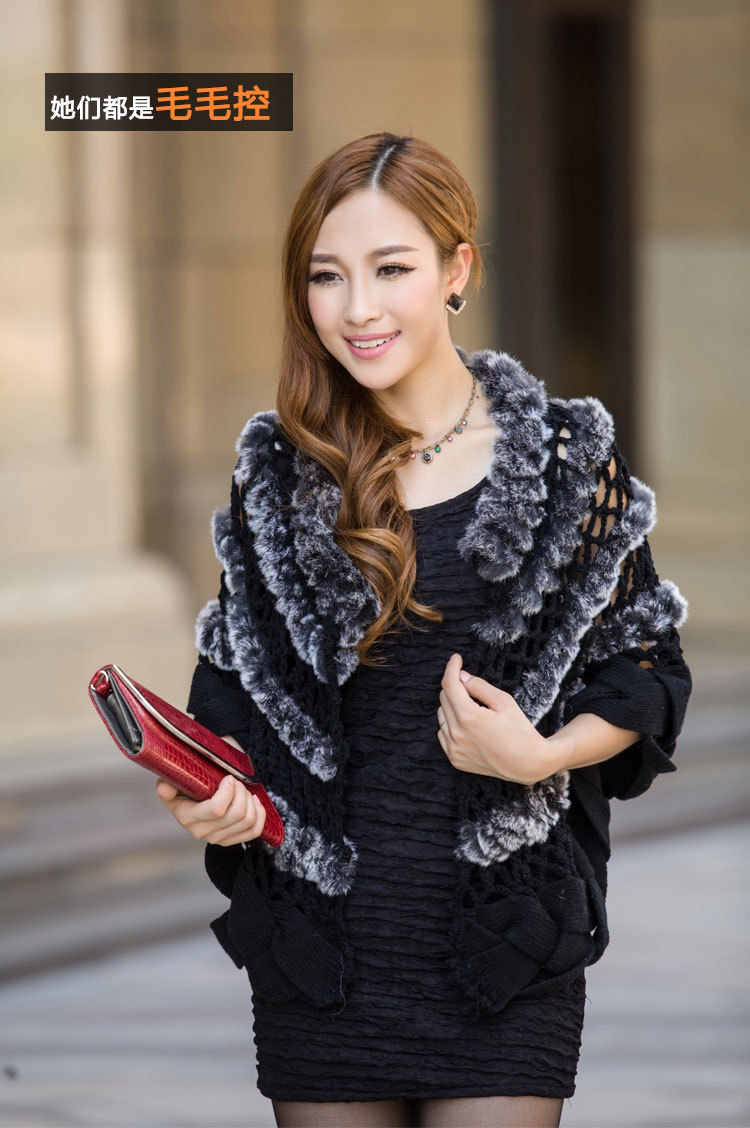 【秋季新品 韩版女式针织衫 时尚<em>编制披肩</em>女装