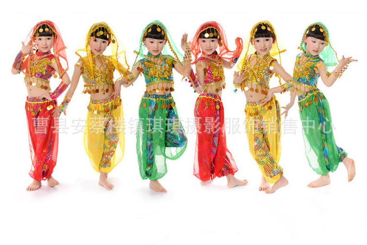 【儿童舞蹈裙演出服装女童幼儿园拉丁表演服装