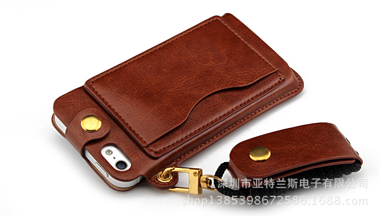 Iphone 5 5G 5S 5C掛繩支架皮套