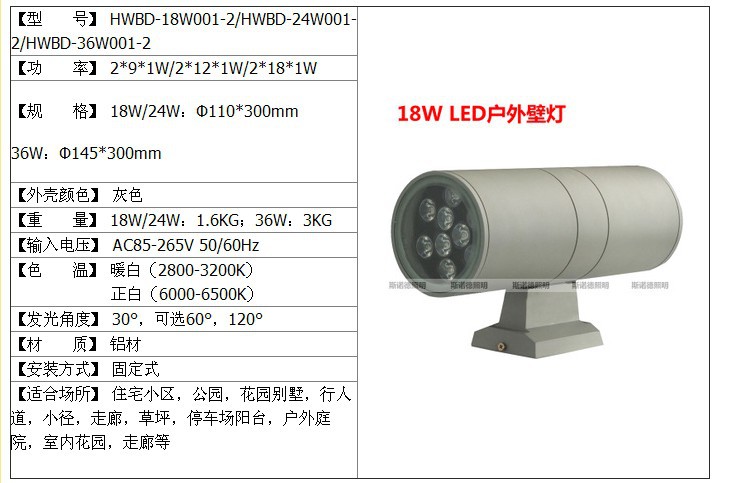 18W001规格