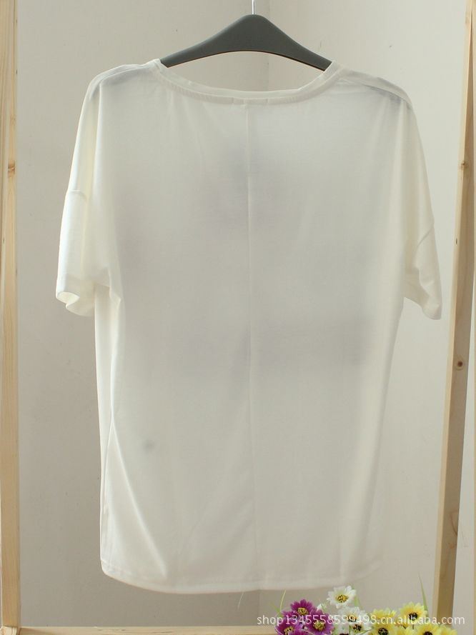 【(女装) 夏装 新款 吉他<em>女孩</em>短袖半袖 蝙蝠衫 T