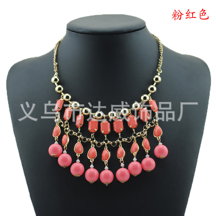 <em>批发</em>采购项饰-外贸<em>欧美风格</em>项链亚克力夸张毛
