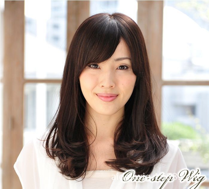 全手织长发真发假发黑色自然长发可以烫染 图