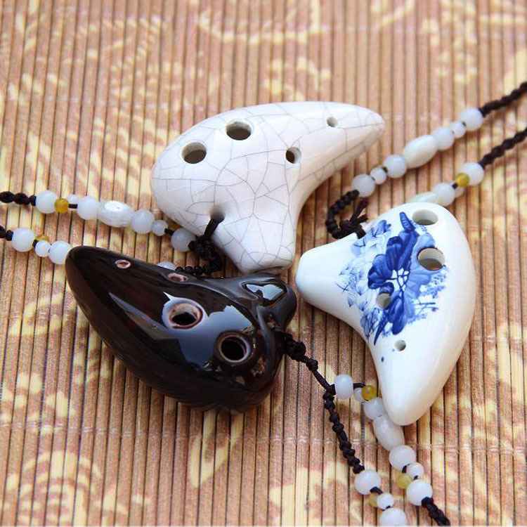 吹奏类乐器-正品古韵6孔陶笛- 六孔超高音D调